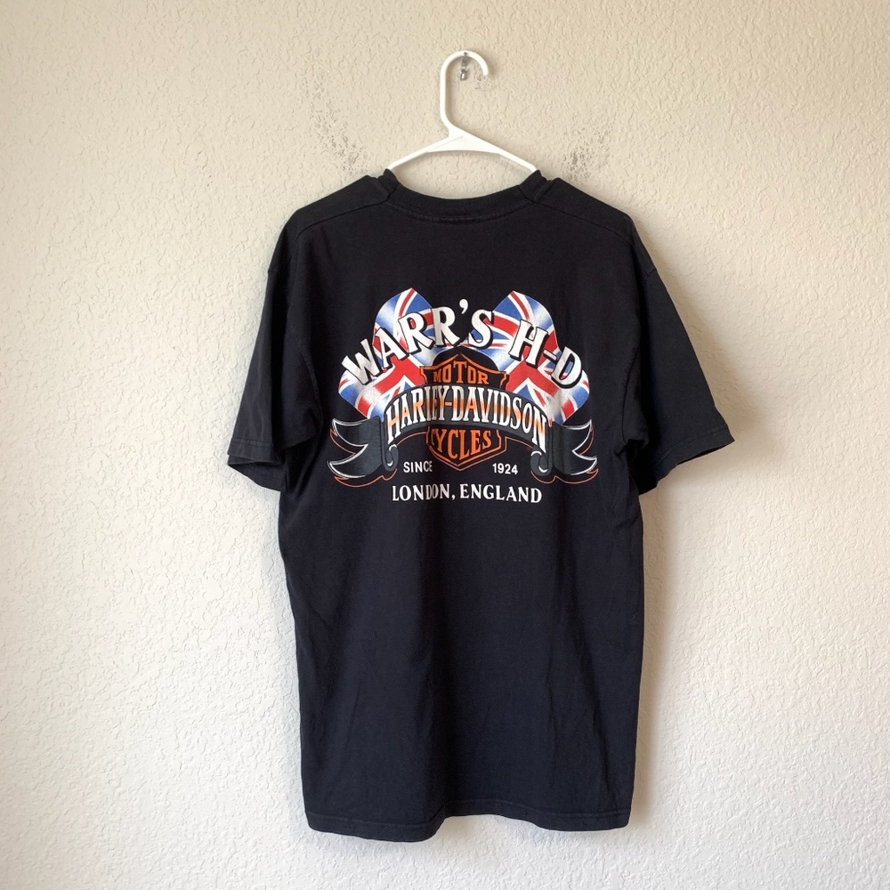 HARLEY DAVIDSON Warr's H-D London England Union Jack Graphic T-Shirt